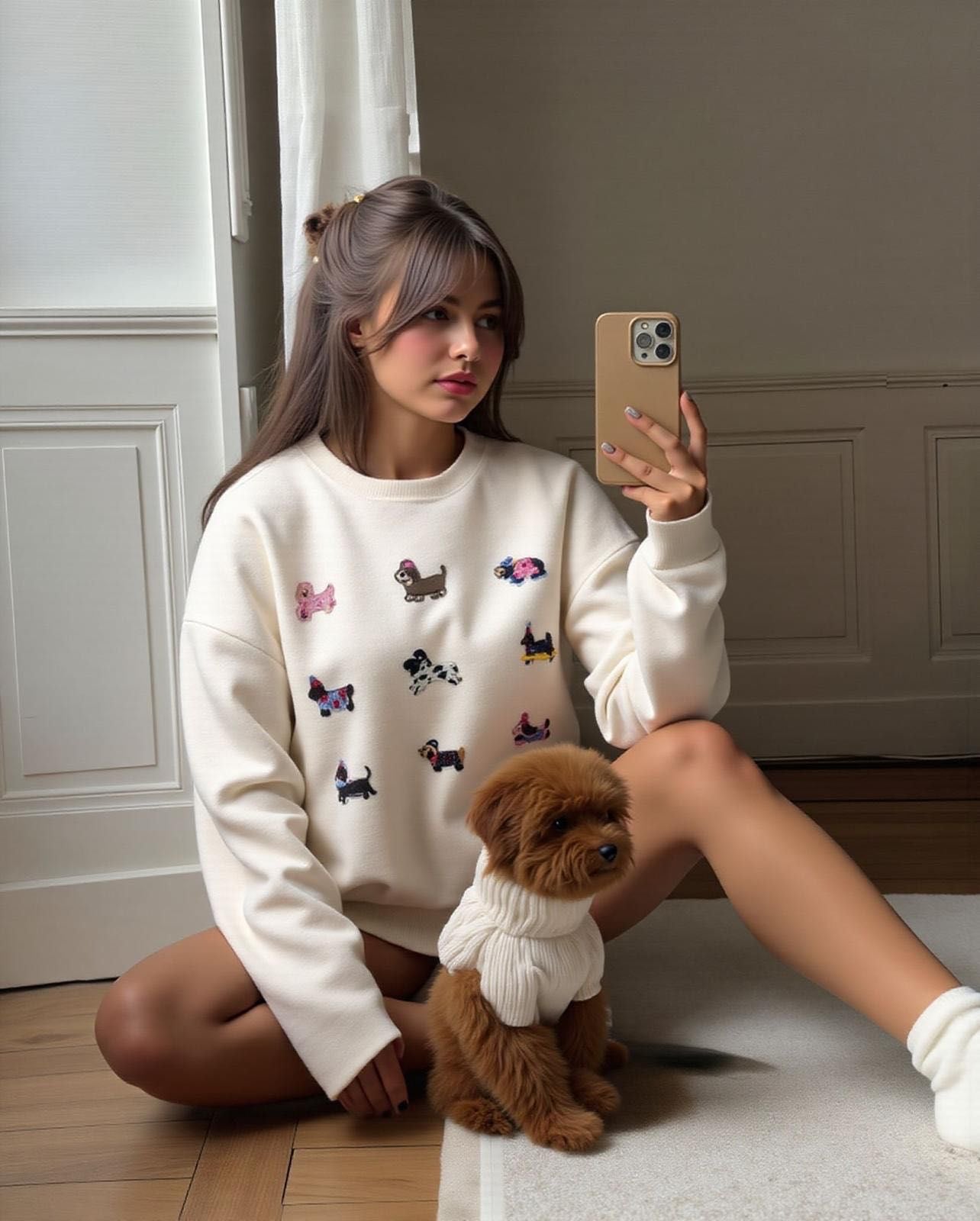 Camisola de malha sweet dog