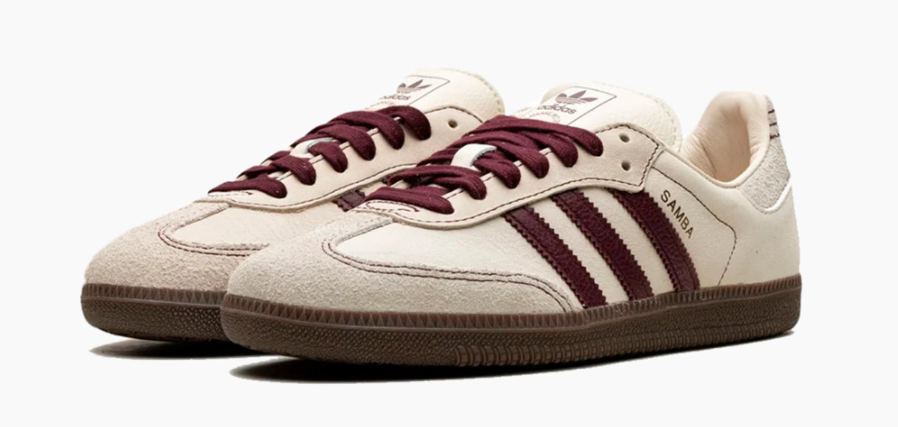 Adidas Samba OG Wonder White Maroon